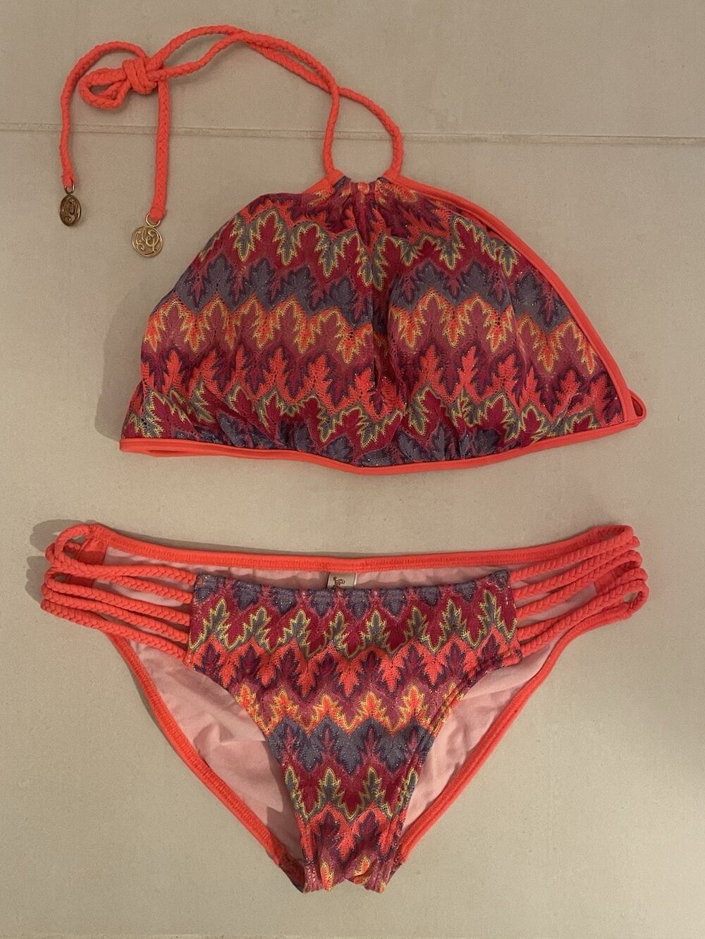 Luli Fama Swim Women M/L Bikini Set Song of the Sea Summer Beach Pool Swimwear